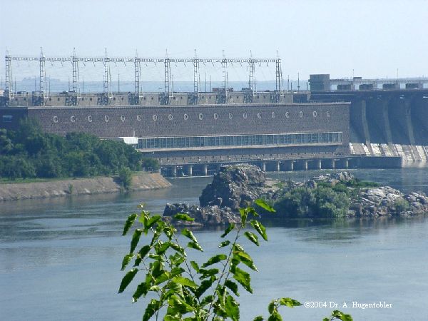 Power plant and Dam at Zaporizhzhya, Ukraine 