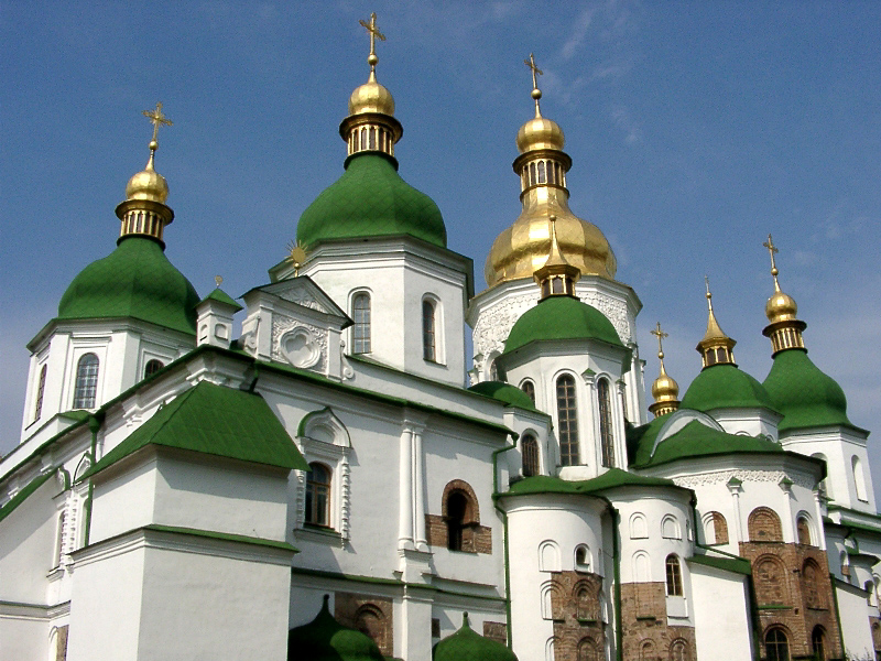 Ukraine; Kiew; Kathedrale; Sophien Kathedrale, 1017-1037 unter Jaroslaw dem Weisen erbaut, 1685 umfassender Wiederaufbau, UNESCO Kulturgut 