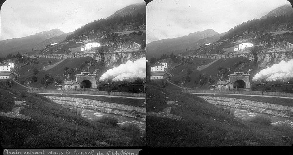 Arlberg Tunnel — Stereoscopic view around 1890 
