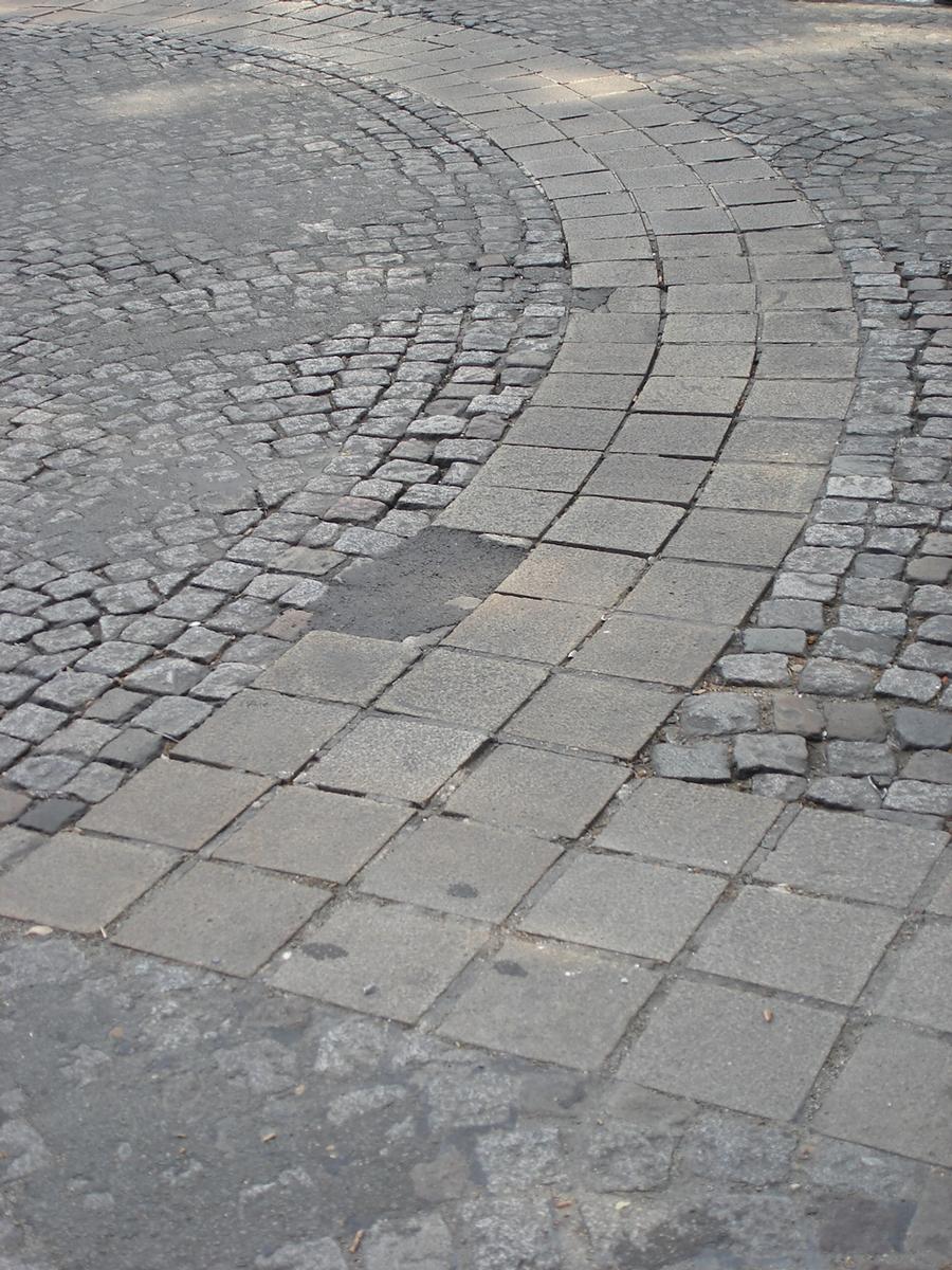 Bastille Square, Paris. Outlines of the Bastille marked on the ground 
