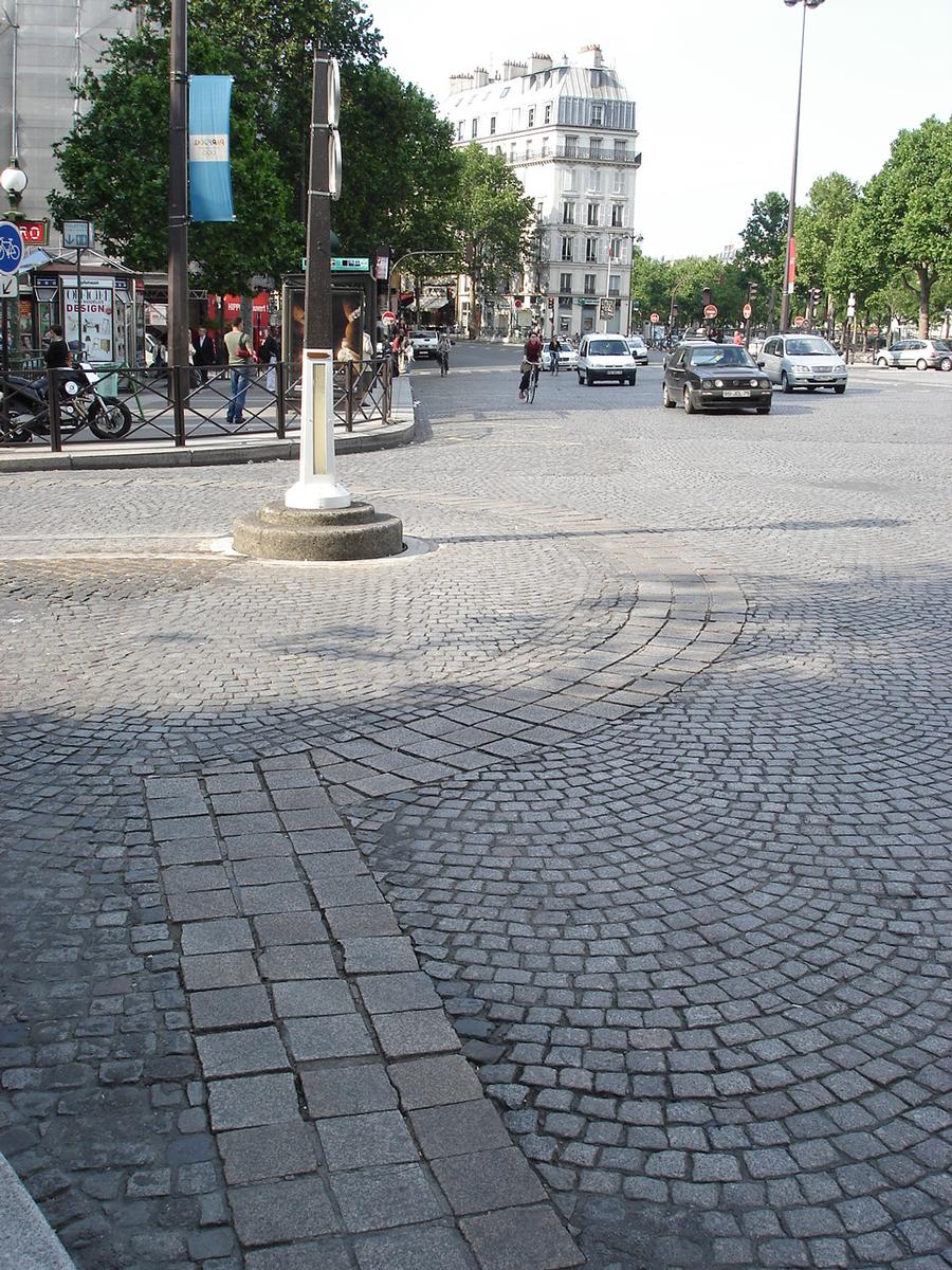 Bastille Square, Paris. Outlines of the Bastille marked on the ground 