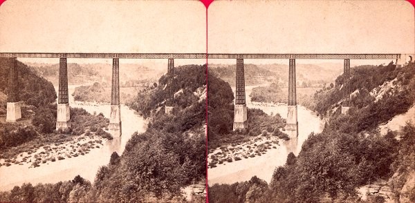 Grand Fey Viaduct. Stereoscopic view around 1900 