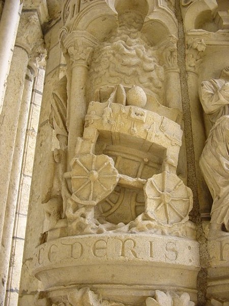 Notre-Dame de Chartres, portail nord arc(h)a [f]ederis: l'Arche d'Alliance, rendue aux Hébreux dans une nuée divine