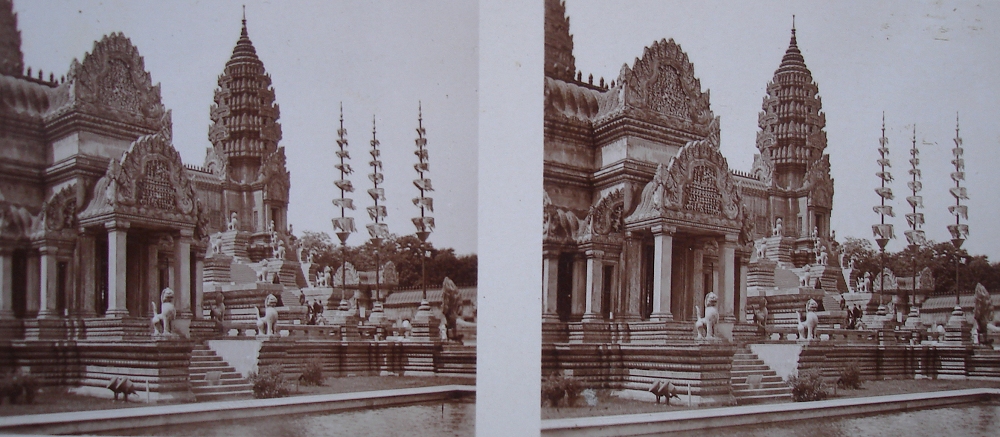 Exposition Coloniale (1931). Temple d'Angkor-Vat. Vue stéréoscopique. 