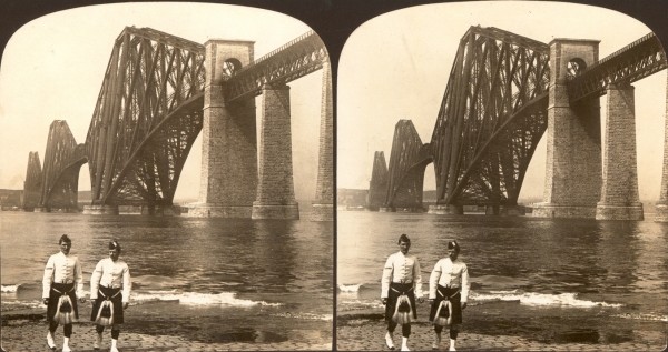 Forth Rail Bridge. Stereoscopic view around 1900 