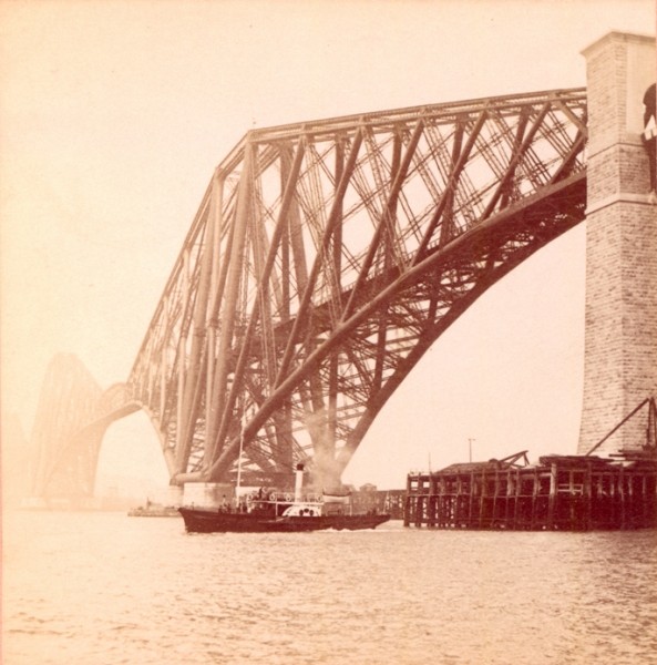 Forth Rail Bridge. Stereoscopic view around 1900 