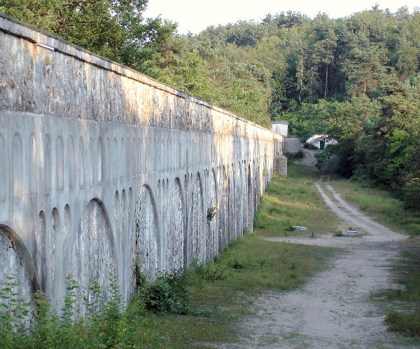 Vanne Aqueduct alongside Loing & Lunain Aqueduct (below ground) in the Fontainebleau forest 