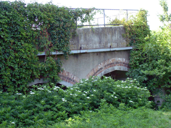 Reste der Hängebrücke Etiolles 