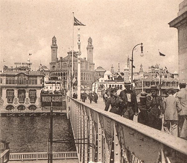 Worlds' Fair 1900: Pont d'Iéna. Palais du Trocadéro. Stereoscopic view. 