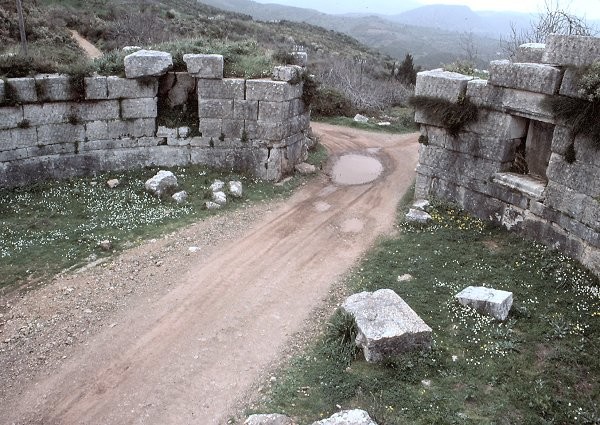 Wall of the ancient Messene. Arcadian Gate 