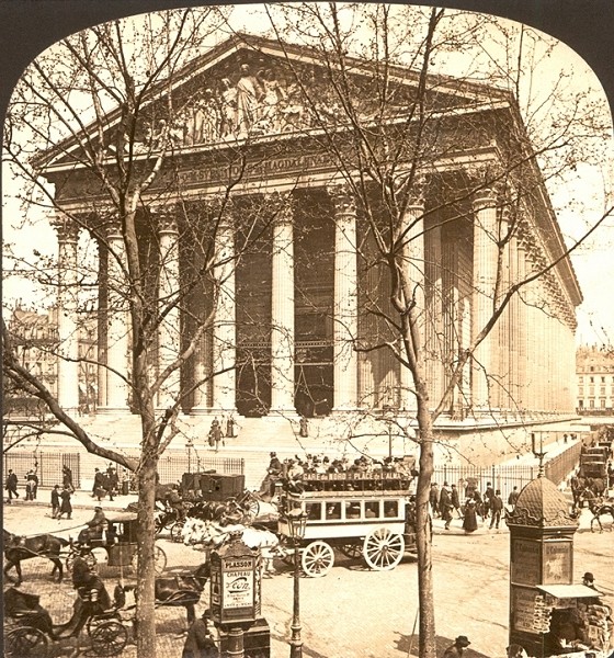 Eglise de la Madeleine. stereoscopic view around 1900 