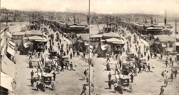 Galata Bridge, Istanbul — Stereoscopic view around 1900 