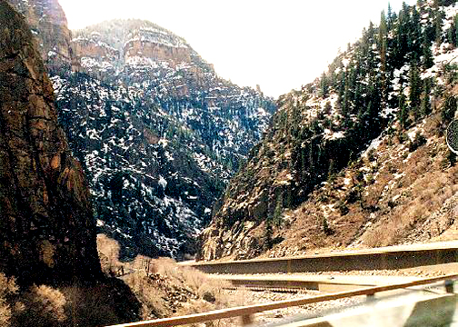 Interstate 70, in Glenwood Canyon on Colorado River, westbound 