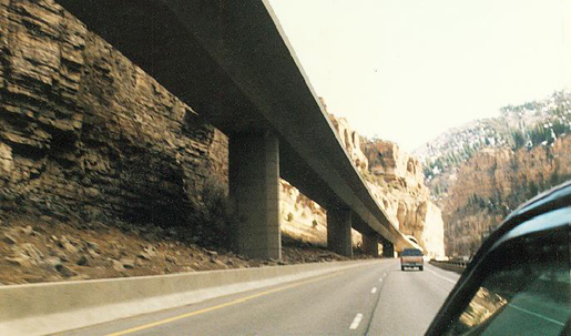 Interstate 70, in Glenwood Canyon on Colorado River, eastbound 