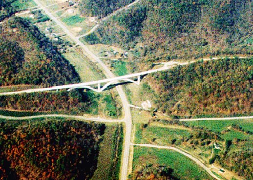 Natchez Trace Parkway arches, crossing over TN 96W 