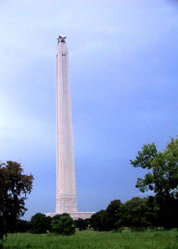 Media File No. 21271 Site where Sam Houston was wounded and his horse killed in the battle. Monument sits on top of rise where Santa Anna's campstood. Texians attacked across open ground on opposite side of the Monument, as Santa Anna's men, tired from a long march, apparently slept