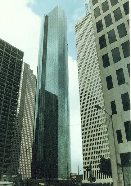 Wells Fargo Plaza Building, Houston. 
Three point perspective view 