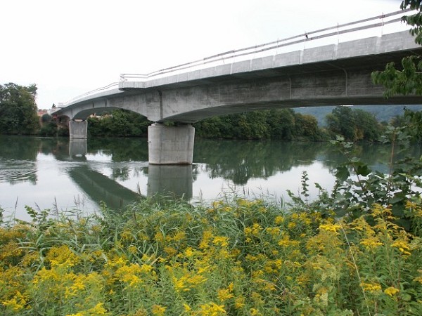 Bridge of the river Rhine near Laufenburg (Kt. Aargau, Switzerland / Baden Württemberg, Germany) 