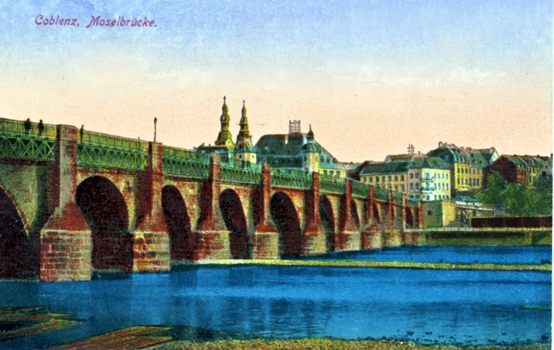 COBLENCE (Rhénanie-Palatinat) – Pont sur la Moselle, carte postale de 1920 