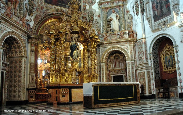 Grenade (Andalousie) – «Monasterio de la Cartuja» Édifié au 16e siècle dans le style baroque, poussé à l'extravagance dans la sacristie