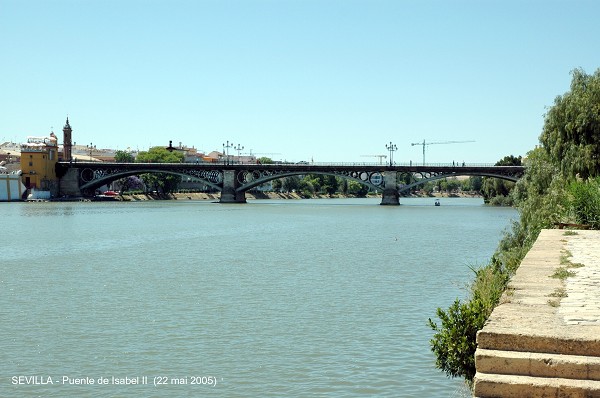 Fiche média no. 44986 SEVILLA (Andalucia) – Pont Isabel II (ou Pont de Triana), ce pont relie le quartier El Arenal de la ville historique au quartier Triana sur l'Isla de la Cartuja