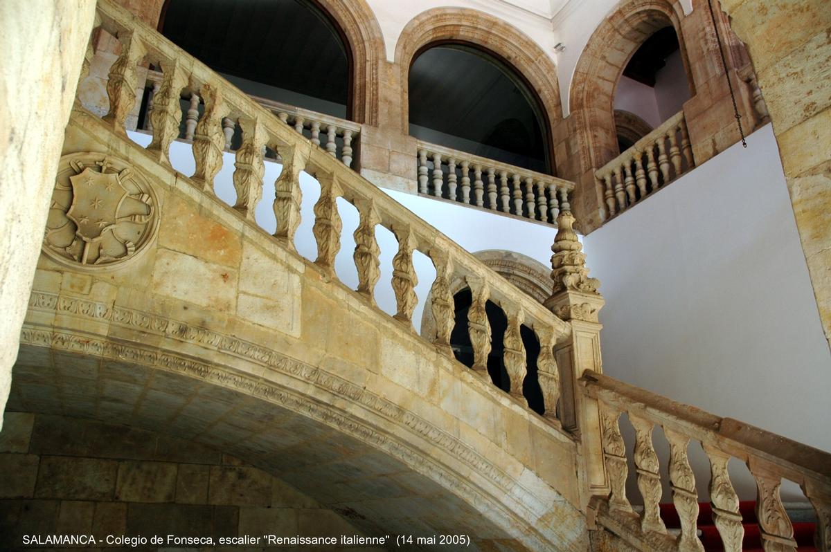 Fiche média no. 45564 SALAMANCA (Castilla y León) – « Colegio Mayor Fonseca » ou « Colegio de los Irlandeses », cet édifice Renaissance du XVIe siècle abrite aujourd'hui le Conseil municipal et l'Université