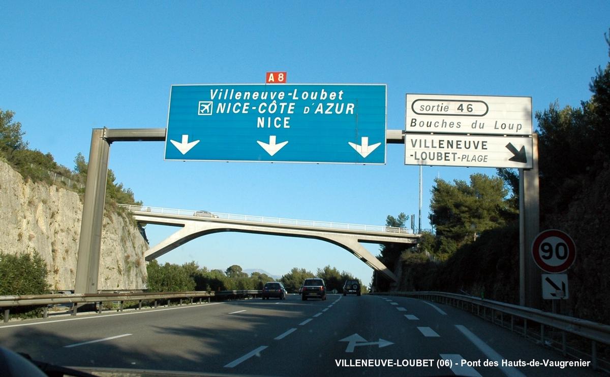 Überführungsbauwerk Hauts-de-Vaugrenier bei Villeneuve-Loubet über die A8 