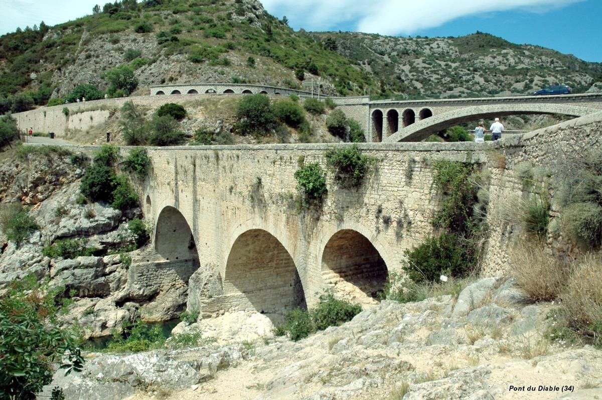 Gorges de L'Hérault (34) – Le « Pont du Diable », sur l'Hérault 