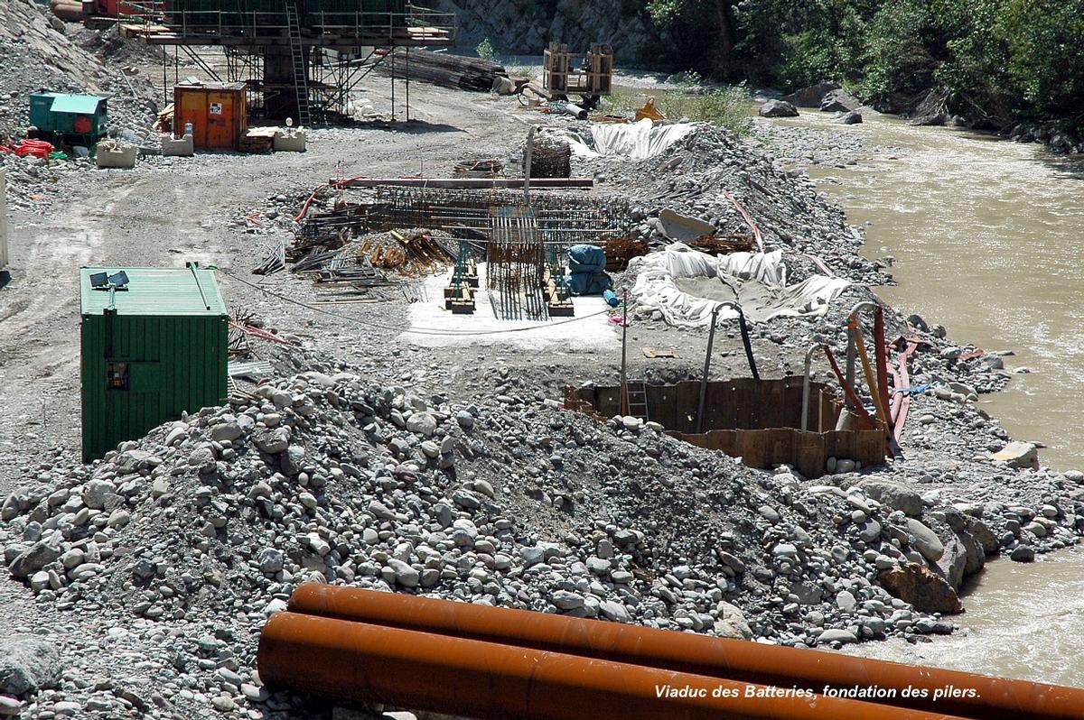 UTELLE & TOURNEFORT (06, Alpes-Maritimes) – Nouveau « Pont des Batteries », fondations des piliers 