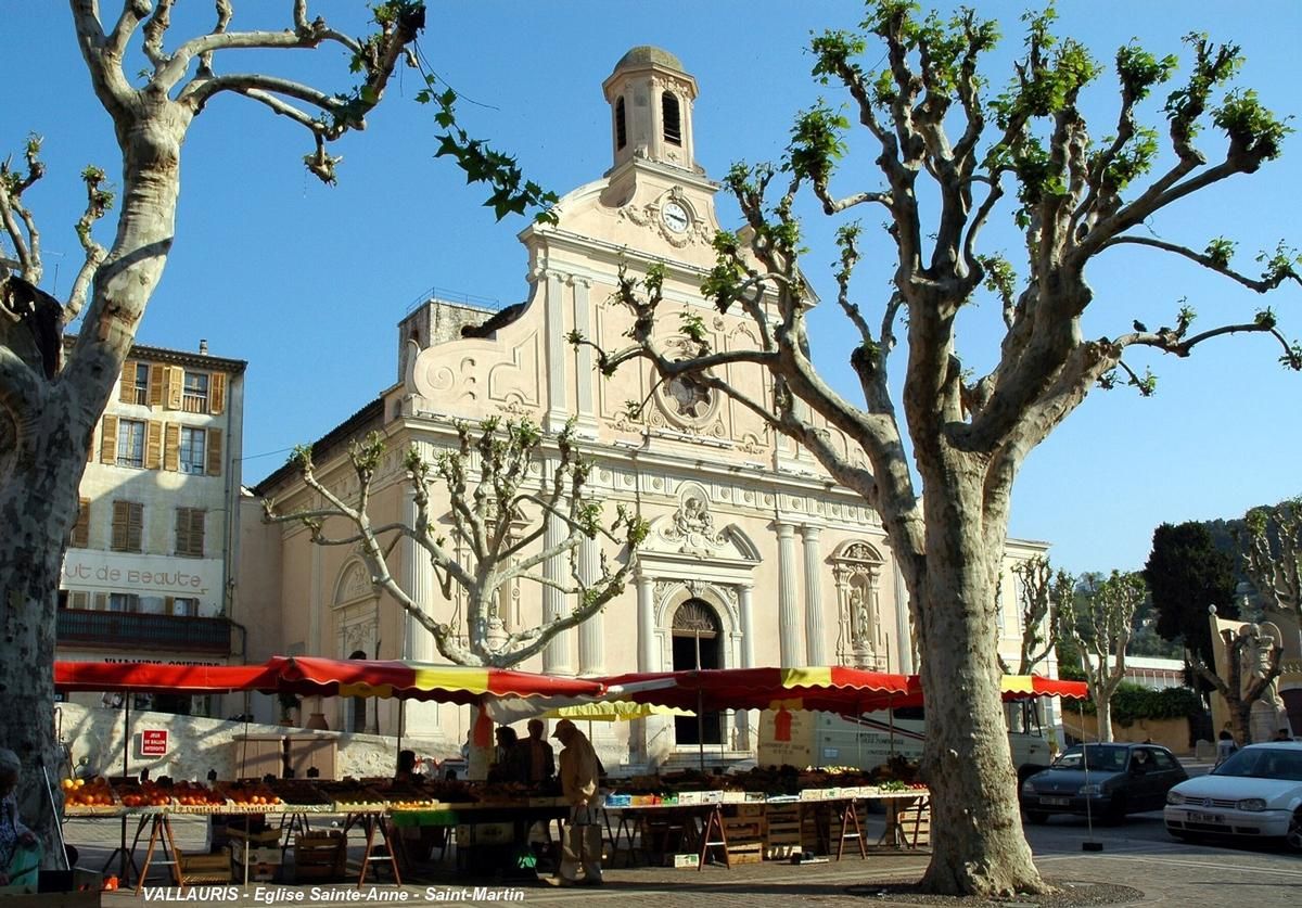 Fiche média no. 110300 VALLAURIS (06, Alpes-Maritimes) – Eglise Sainte-Anne - Saint-Martin, le bâtiment actuel a été construit de 1839 à 1882 (architecte: Jacques QUIRE, entrepreneur: J.B.BŒUF fils)