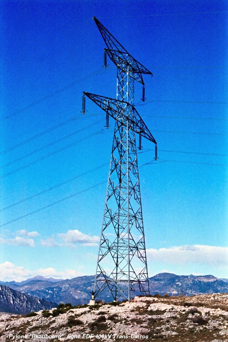 High-Voltage pylon on the 400kV Trans-Carros line at Carros - Beaubourg type 