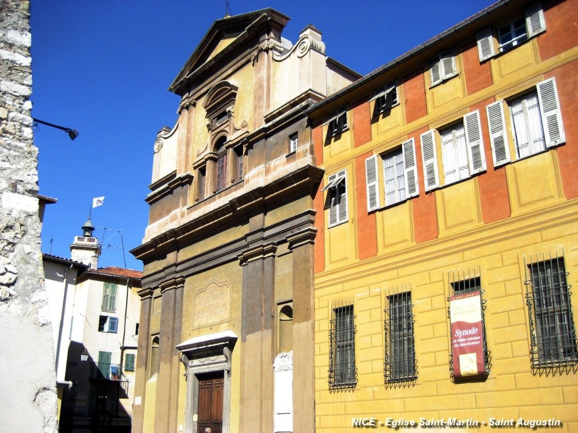 NICE (06, Alpes-Maritimes) – Place Saint-Augustin, façade de l'église Saint-Martin (17e-18e siècles) 
