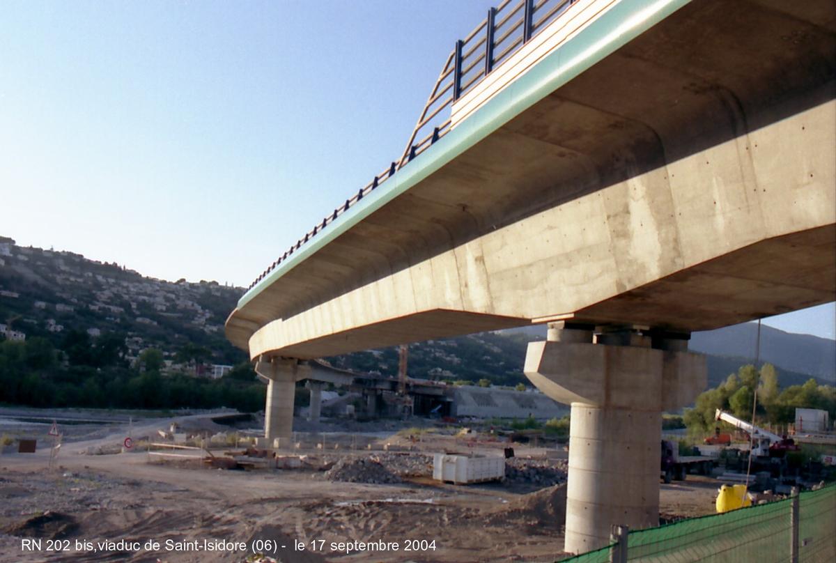 Pont de Saint-Isidore, chantier RN 202-bis (06, Alpes-Maritimes) 
