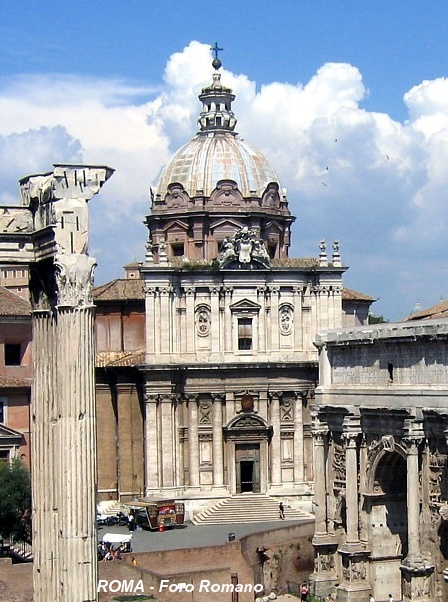 ROME – Forum Romain, église Saints Luc et Martine (Santi Luca e Martina), œuvre de Pietro de Cortona (XVIIe) 