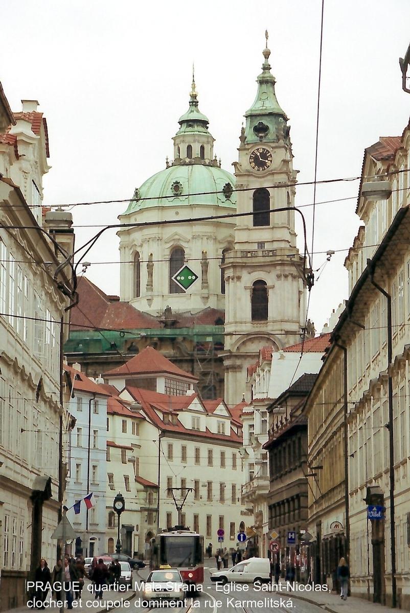 PRAGUE – Quartier de Mala Strana (le « petit côté »), Eglise Saint-Nicolas 