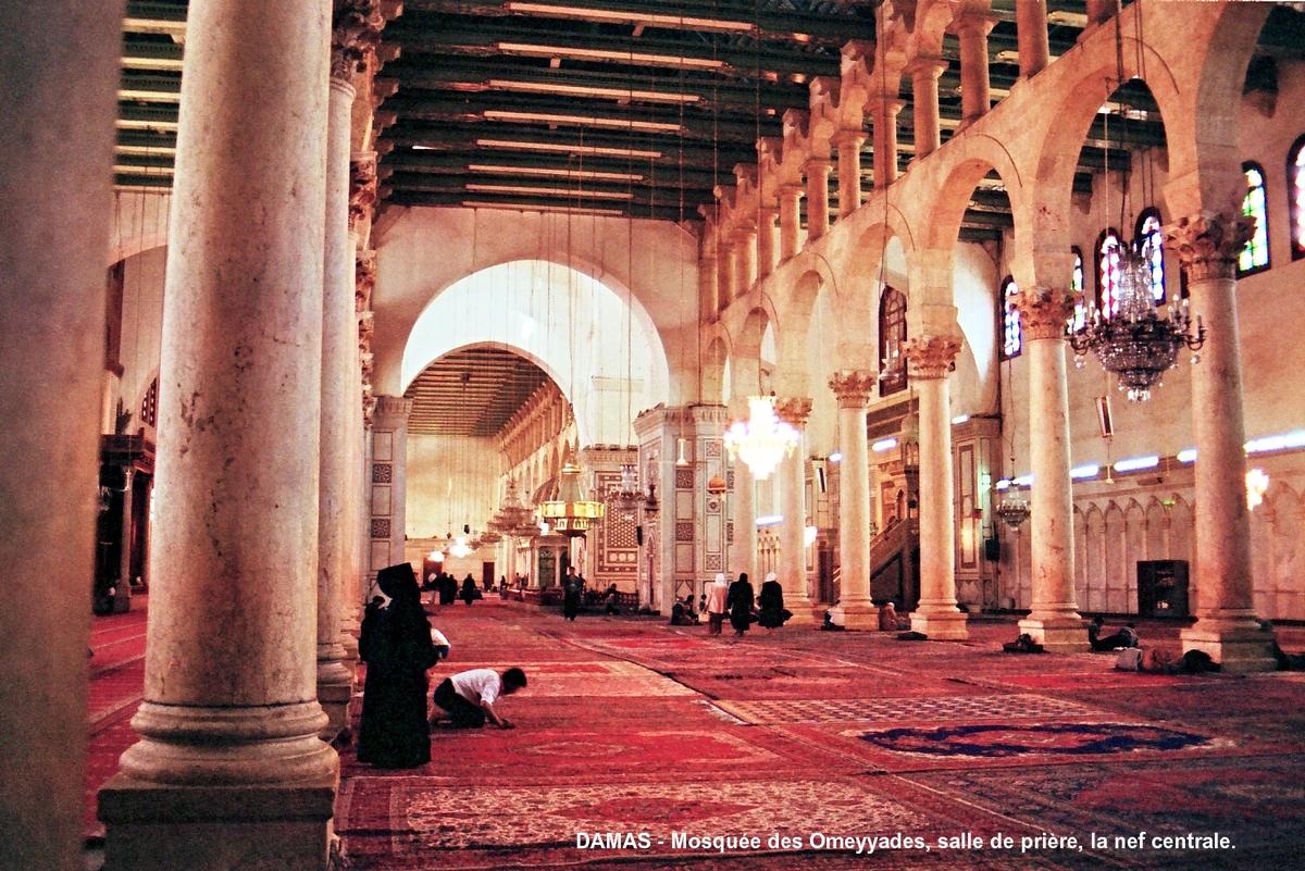 Fiche média no. 51882 DAMAS – Mosquée des Omeyyades (Djami al-Oumawi), construite au début du 8e siècle par le Calife omeyyade Al Walid, sur un emplacement dédié au culte divin depuis 9e siècle av.JC