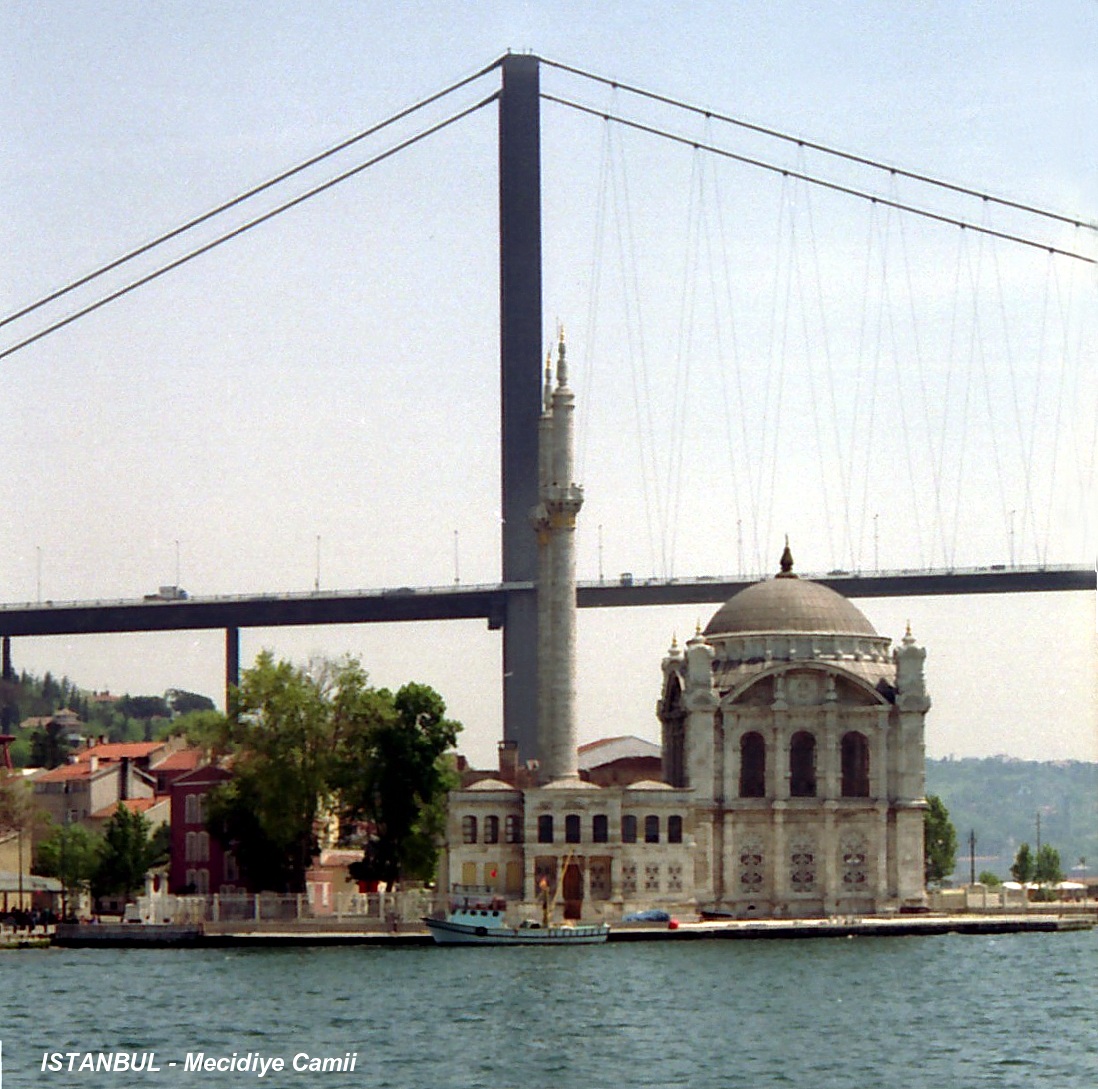 Dolmabahçe Mosque, Istanbul, in front of the Bosphorus Bridge 