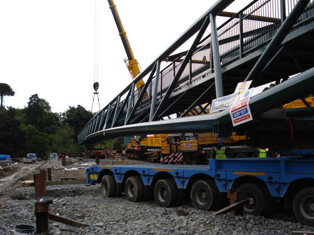 Installing Enniskerry footbridge night of 16 june 2007 