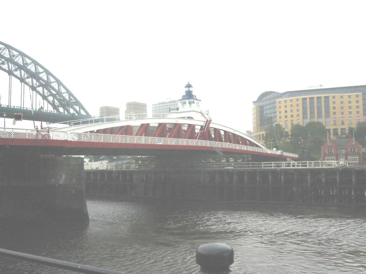Newcastle Swing Bridge Swing Bridge with Hyton hotel at right of photograph ie Gateshead side of river