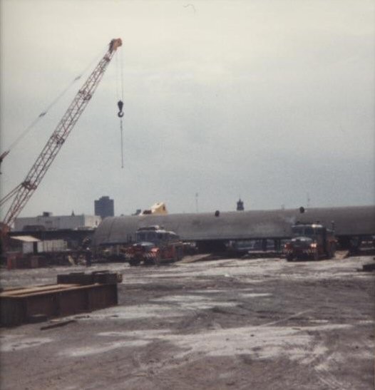 Thames BarrierAssemby of Thames Barrier Trunnions at Port Clarance 