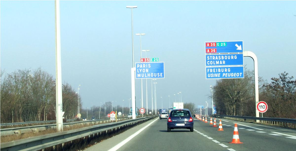 Autoroute A35 à Rixheim (68 / Haut-Rhin) 