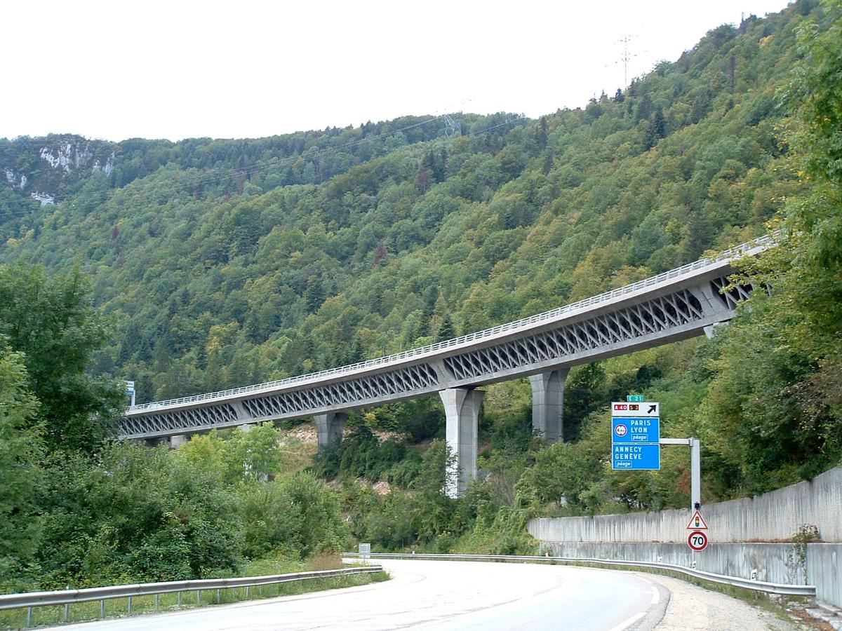 Autoroute A40: Lyon-Genève. Echangeur n° 9: A40/N84 à l'est de Nantua 