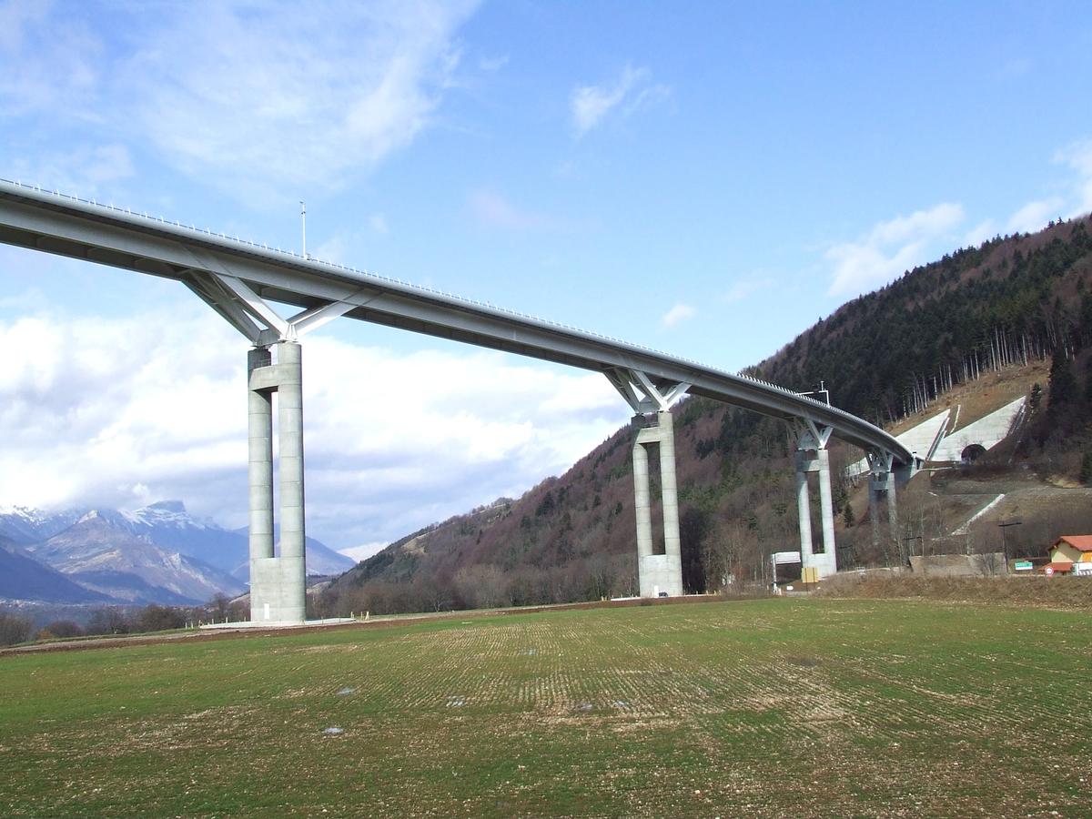 Autoroute A51: Construction du viaduc de Monestier de Clermont (38 - Isère ). Travaux au 24.02.2007 