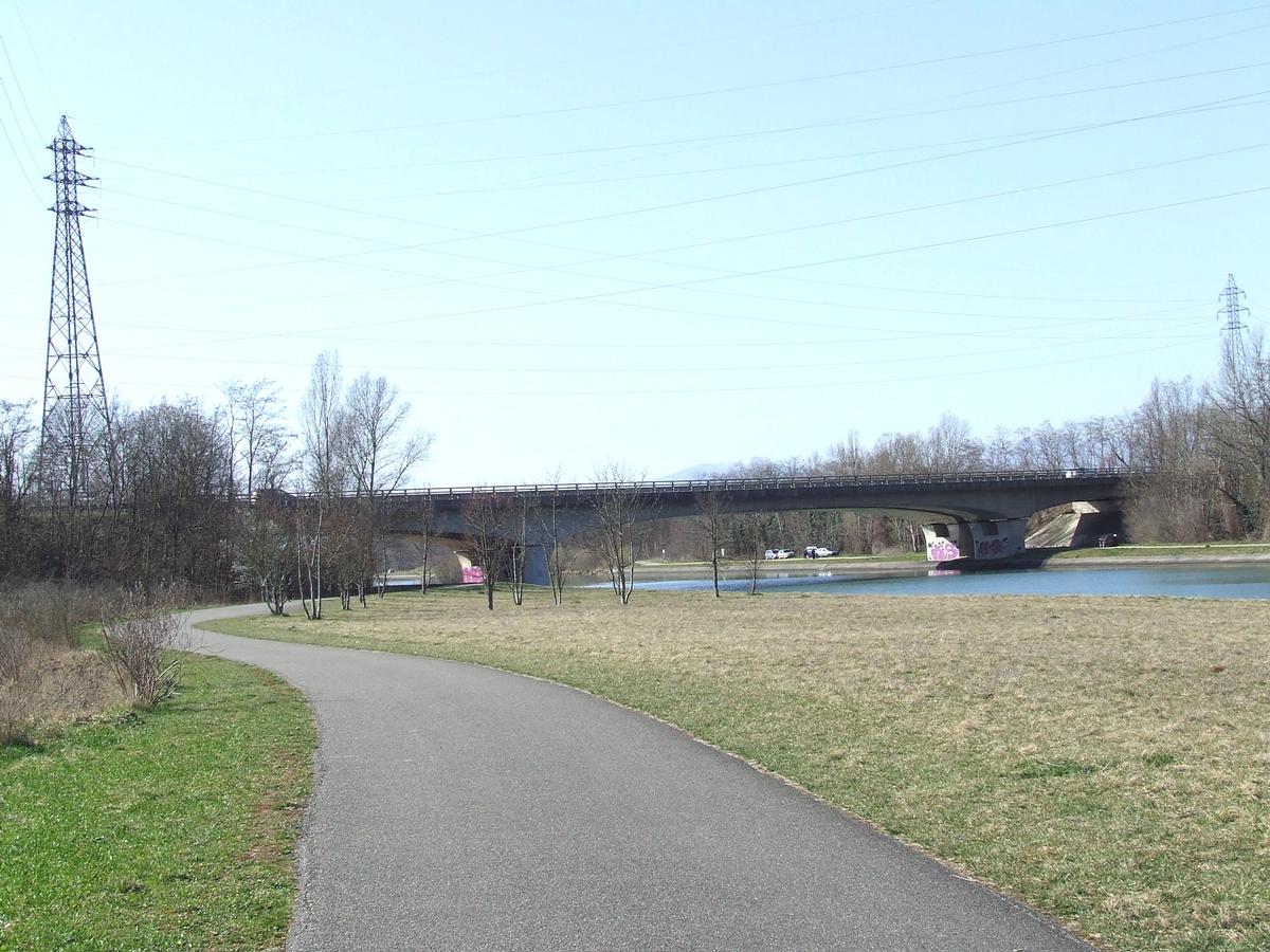 Bridge of the A 35 crossing the Rhone-Rhine Canal at Rixheim 