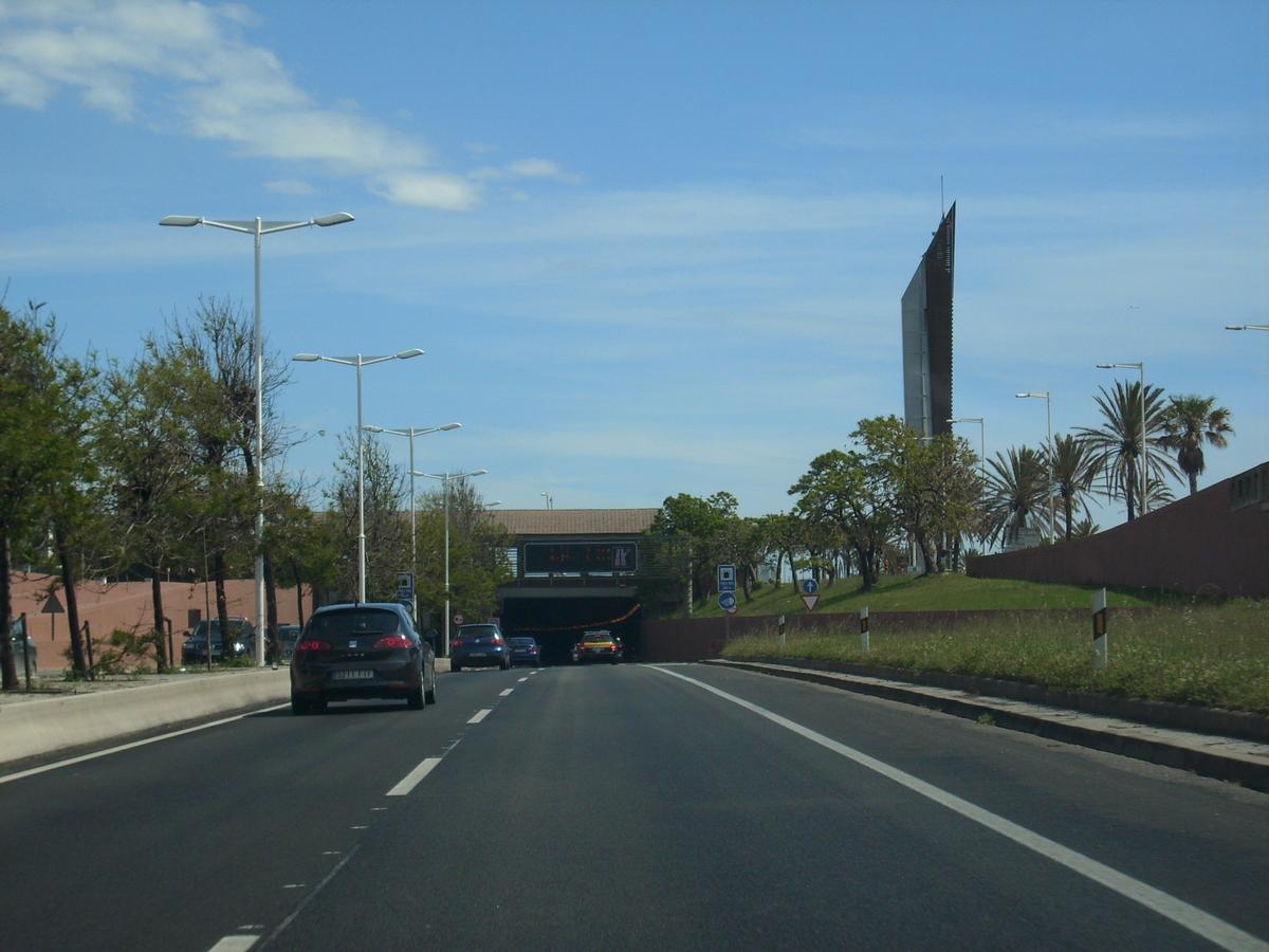 Autoroute B 10 à Barcelone (Espagne) sens Sud-Nord 