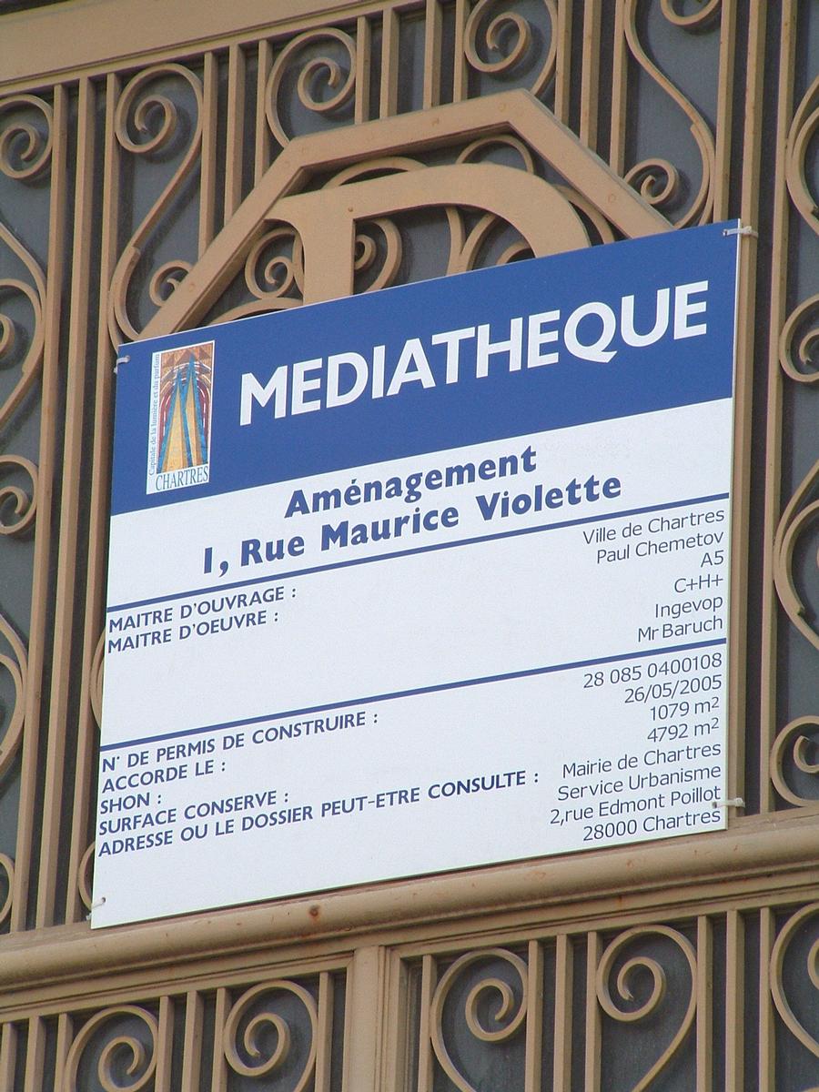 Fiche média no. 68825 Chartres: La nouvelle Médiathèque (rénovation et adaptation de l'ancienne Poste Principale construite en 1927 selon les plans de Raoul Brandon - Etat des travaux mi-mai 2006)