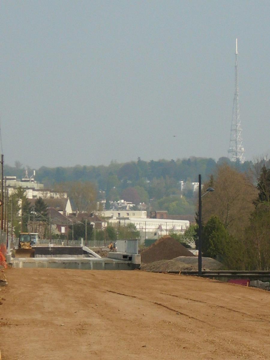 Mulhouse: Construction du Tram-Train Mulhouse-Thann. Travaux entre les quartiers Daguerre et Dornach 