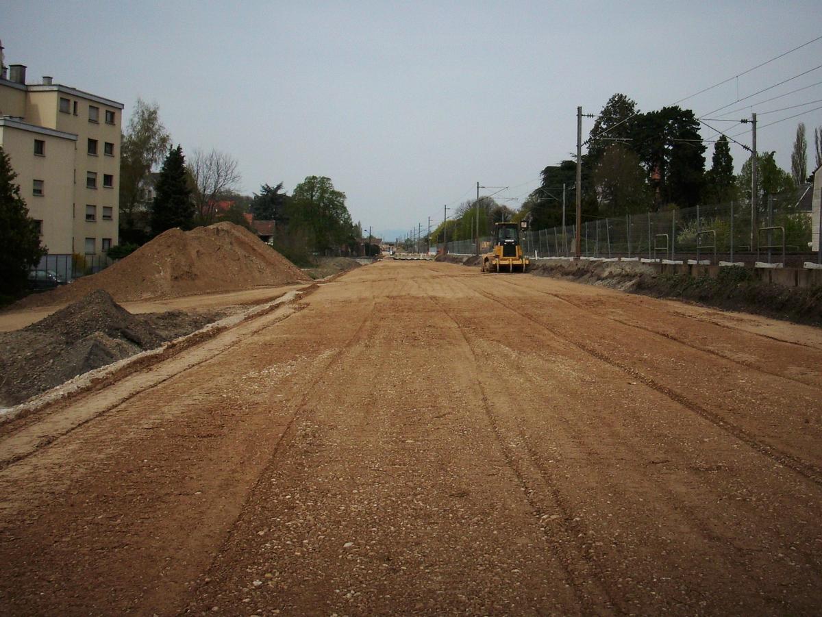 Tram-Train Mulhouse-Thann, travaux à Mulhouse entre les quartiers Daguerre et Dornach 