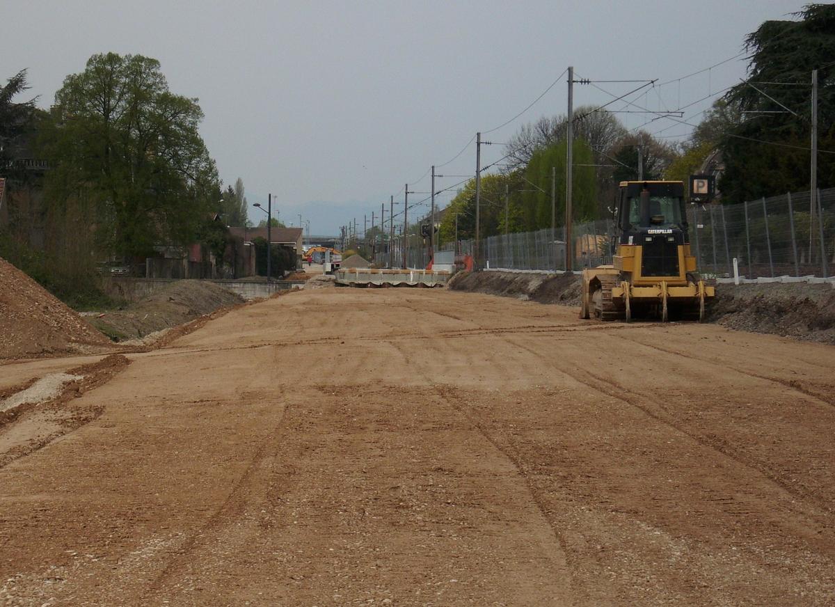 Tram-Train Mulhouse-Thann, travaux à Mulhouse entre les quartiers Daguerre et Dornach 