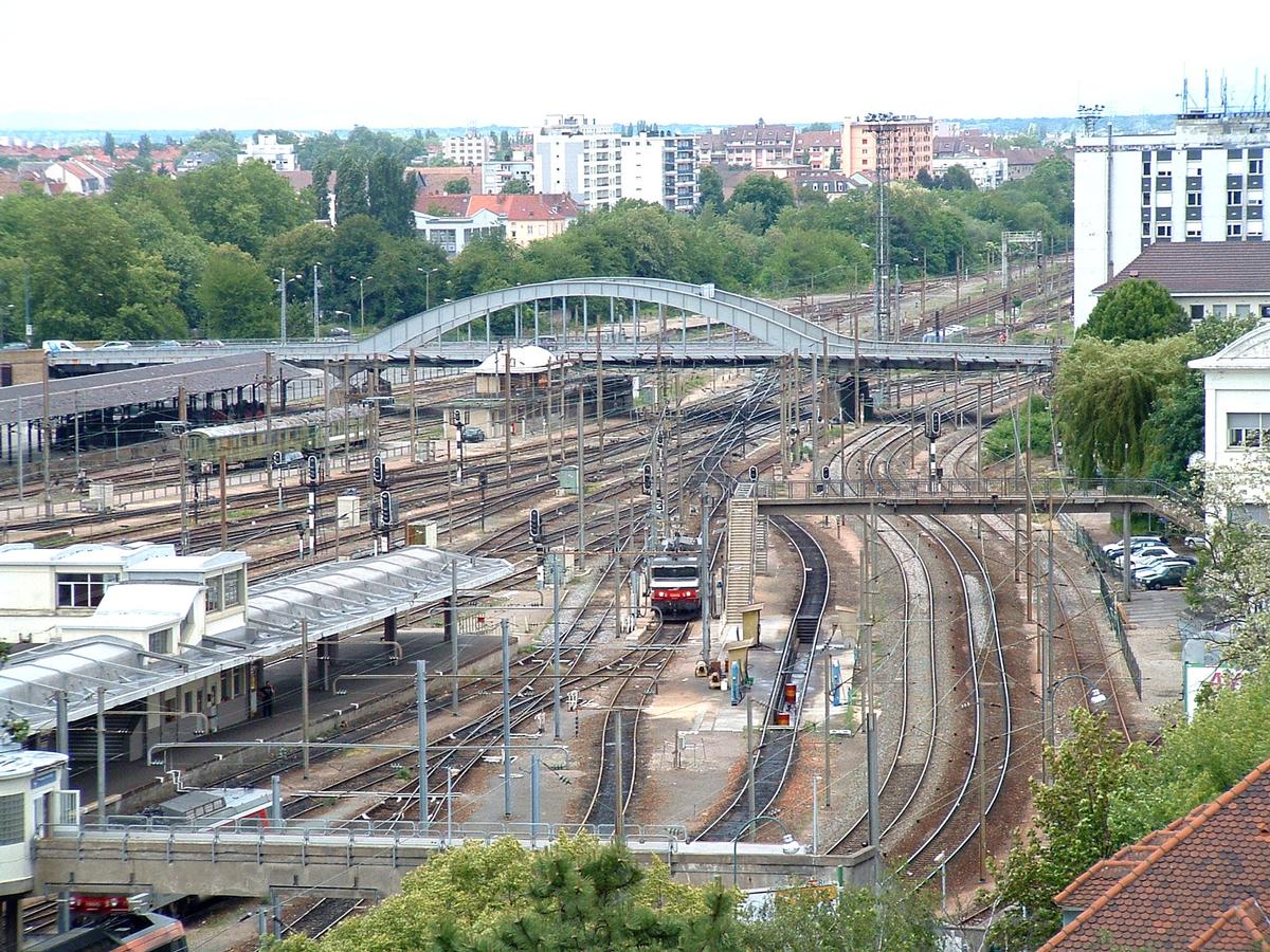 Mulhouse: Gare SNCF vue depuis le Mont des Roses 
